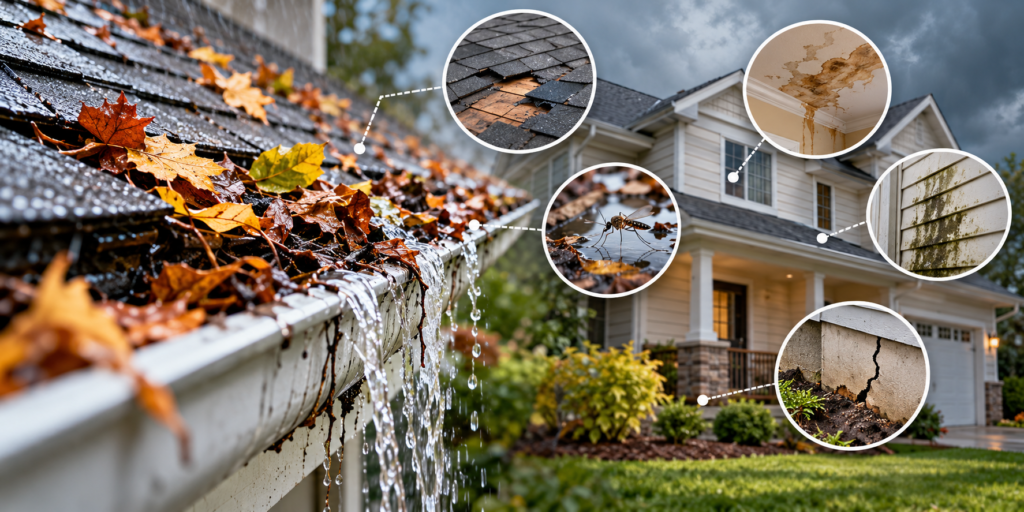 Clogged Gutters, Costly Home Damage
